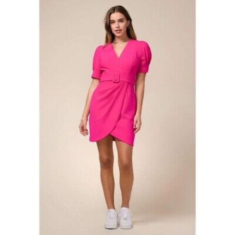 Pink dress with belt